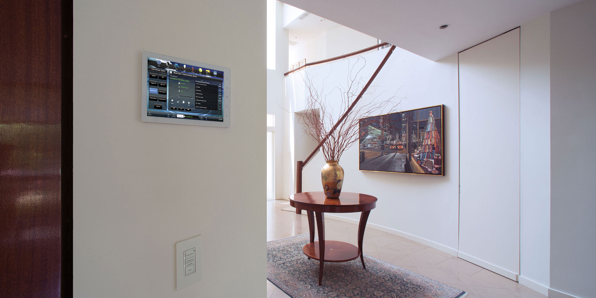 foyer, touchscreen, wall-mount touchscreen