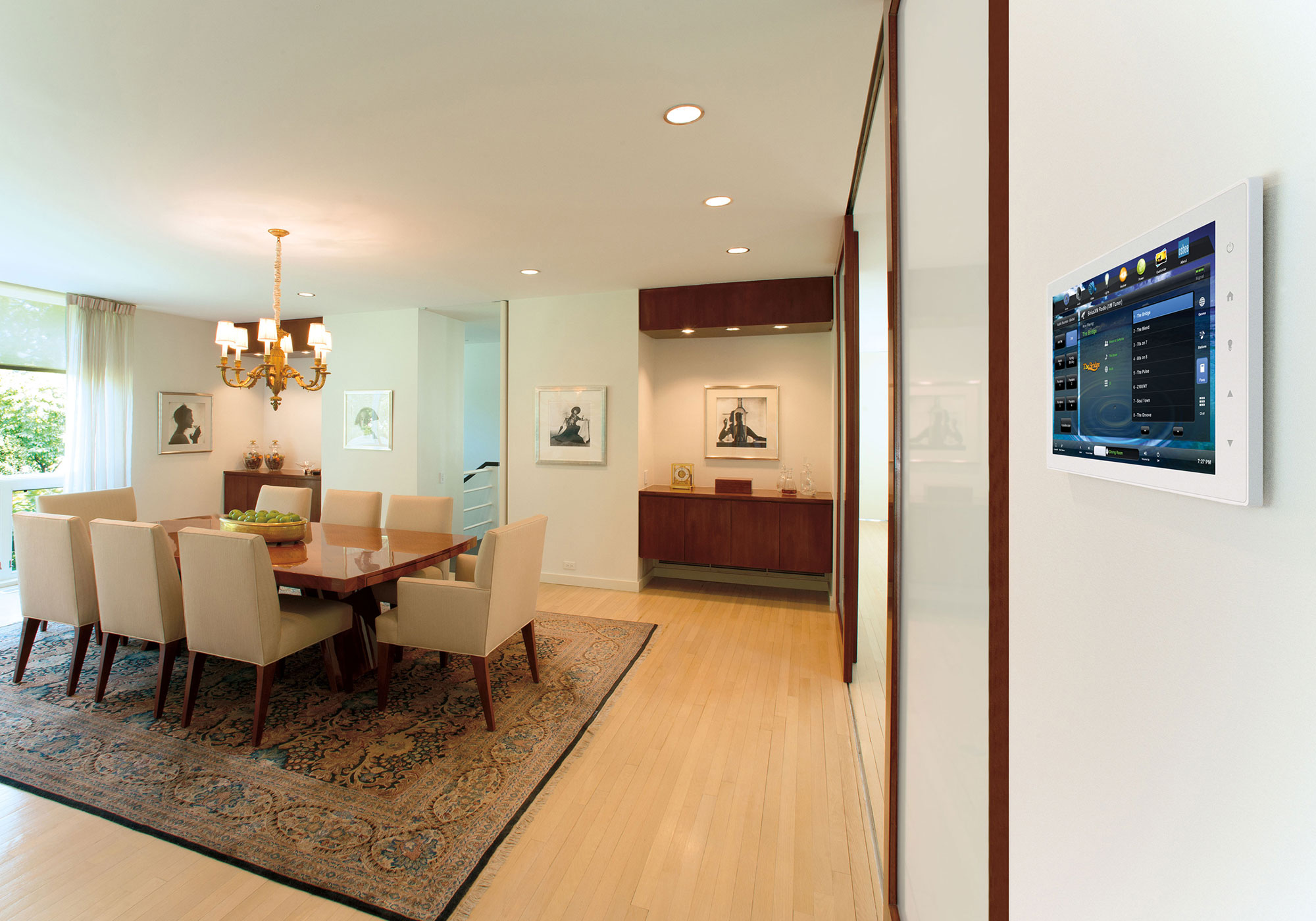 dining room, touchscreen, wall-mount touchscreen