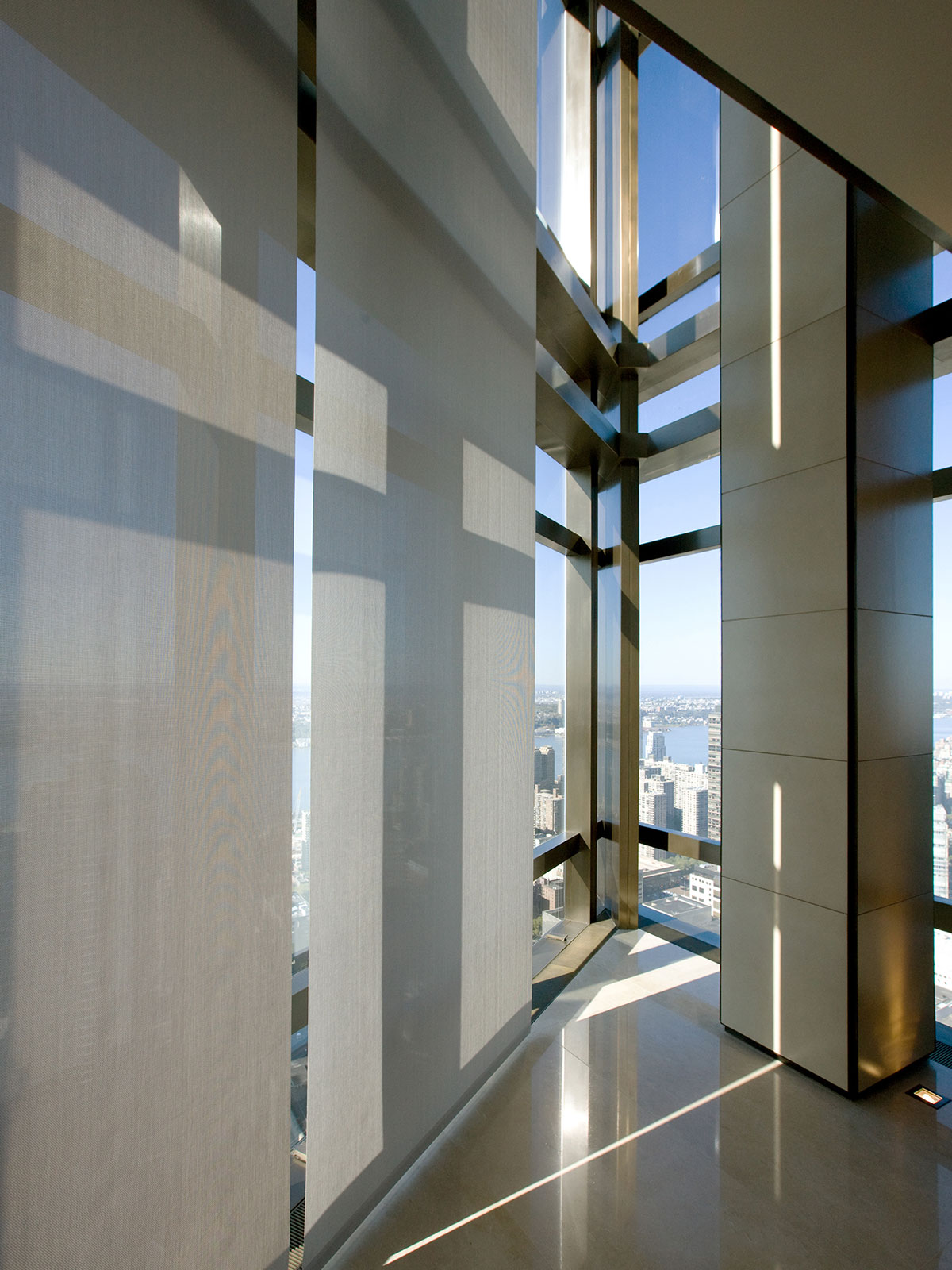 hallway, shades, solar shades, motorized