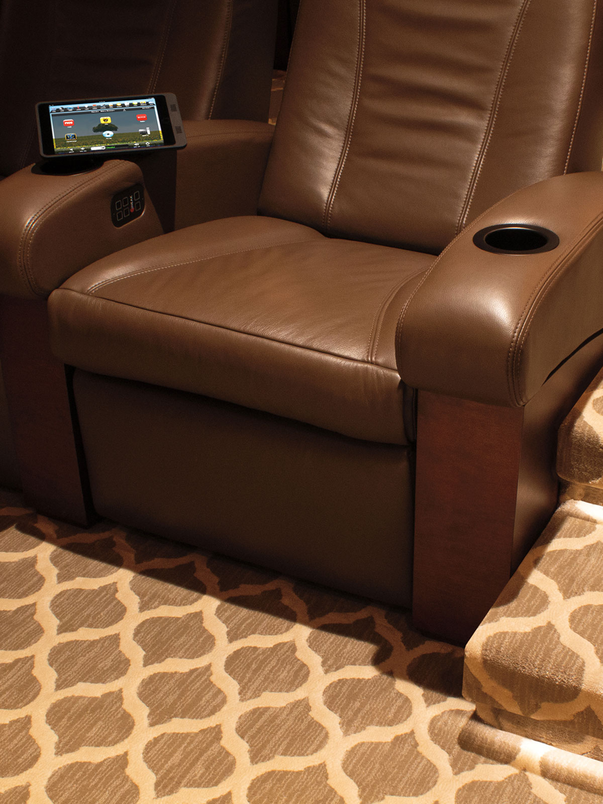 theater, seating, recliner, cineak, iPad, video screen