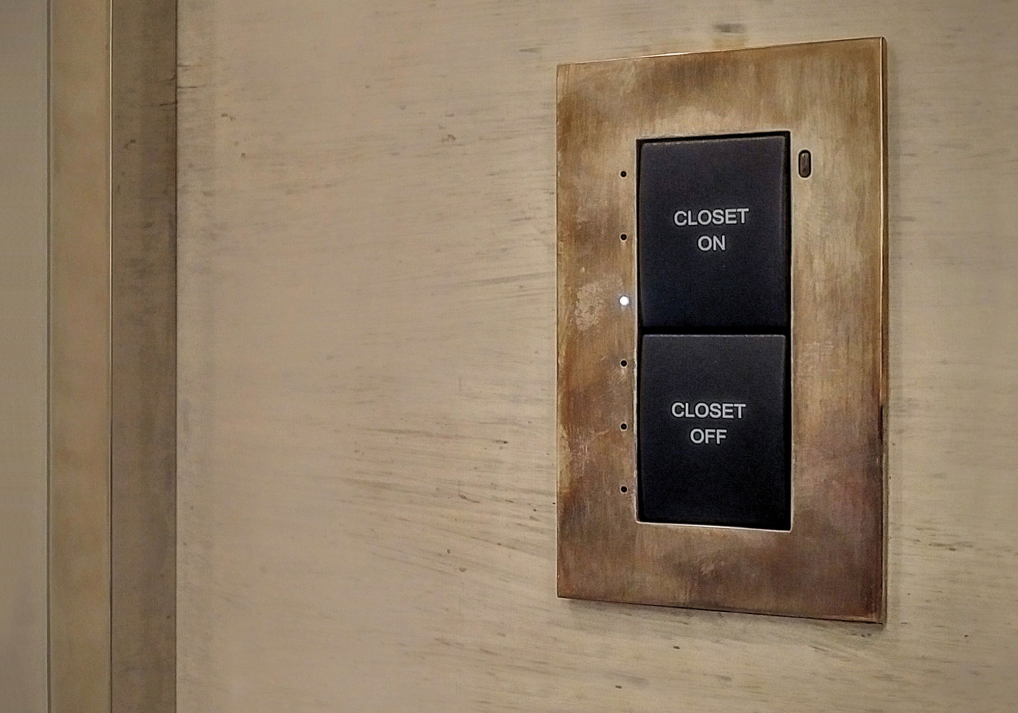 keypad, presets, lighting, brass, finishes, metal