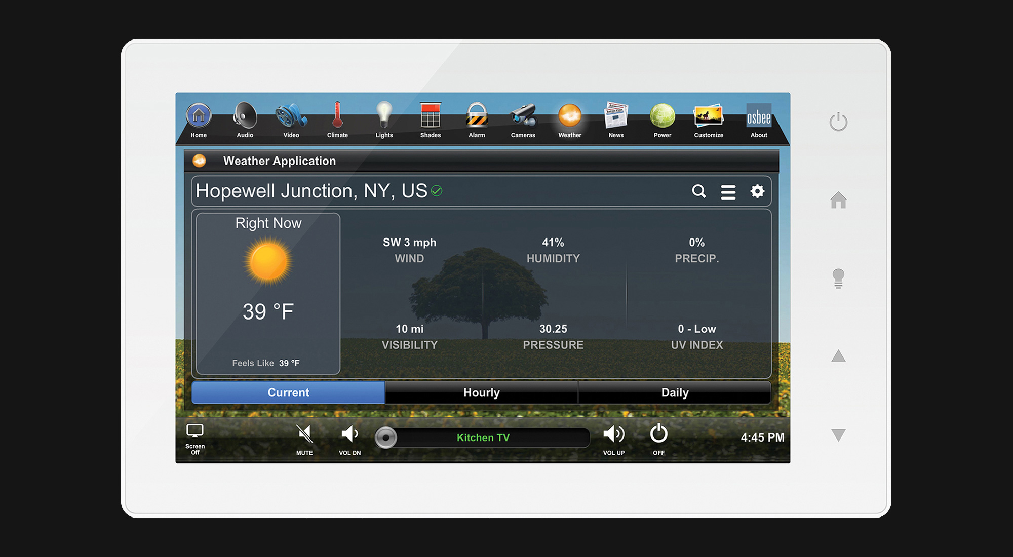 touchscreen, weather screen